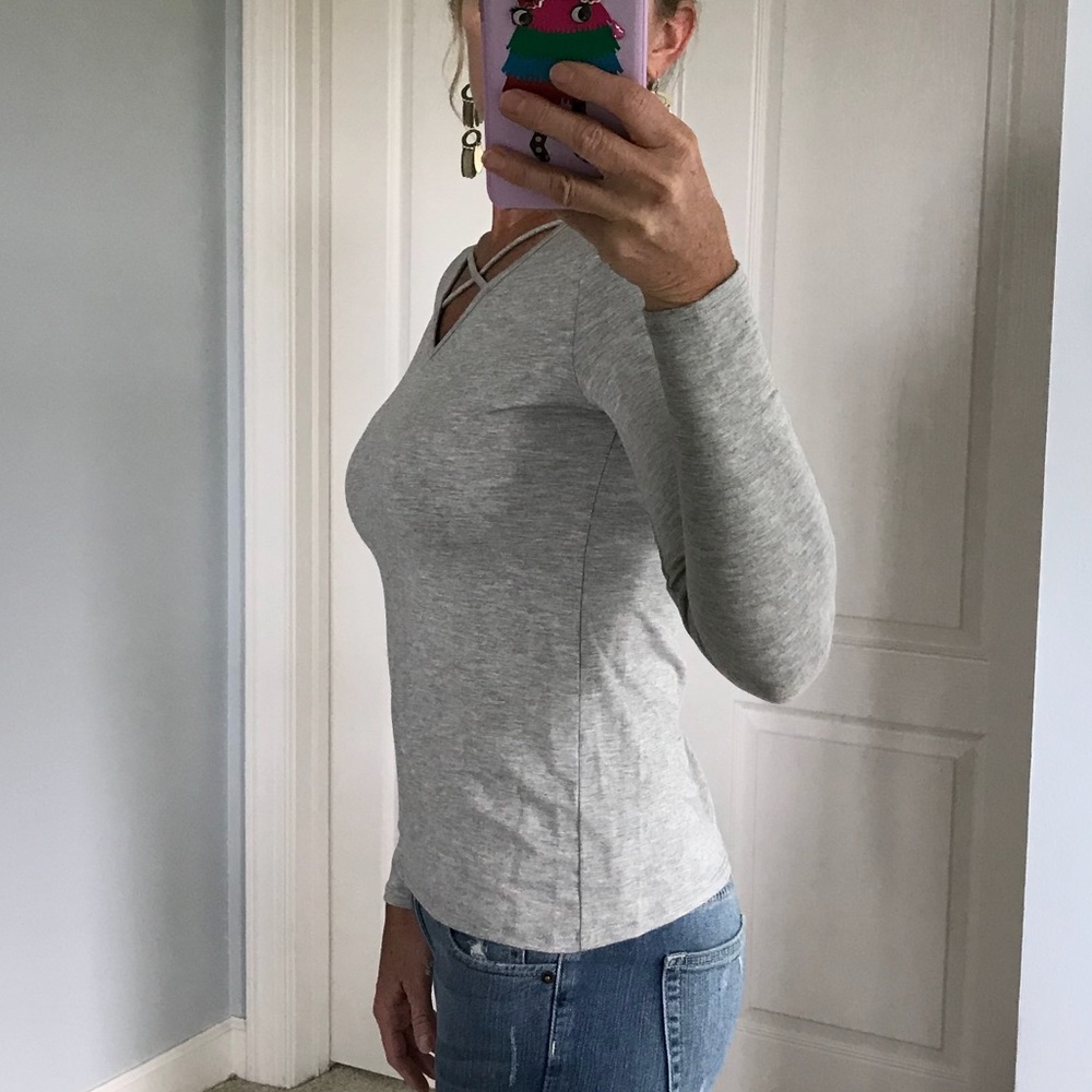 Light Grey Long Sleeve Top - Picture 4 of 7